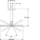 Hlavov sprcha 250 x 250 mm, chrom