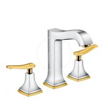 Hansgrohe Metropol Classic Totvorov umyvadlov baterie 160 s pkovou rukojet, s odtokovou soupravou s thlem, chrom/vzhled zlata 31331090