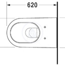 Závěsný klozet, 375 mm x 620 mm, bílý - klozet