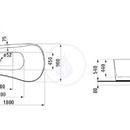 Voln stojc vana, 1800 x 900 mm, bl - s rmem, senzorov ovldn, LED osvtlen