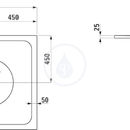 Sprchov vanika, 900 x 900 mm, ocel/smalt 3,5 mm - s protihlukovmi podlokami, bl