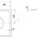 Sprchov vanika, 1000 x 1000 mm, ocel/smalt 3,5 mm - s protihlukovmi podlokami, bl