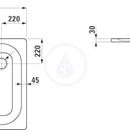 Sprchov vanika, 800 x 800 mm, ocel - s protihlukovmi podlokami, bl/antislip