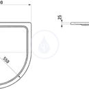Sprchov vanika tvrtkruh, 1000 x 1000 mm - s protihlukovmi podlokami, bl