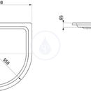 Sprchov vanika tvrtkruh, 1000 x 1000 mm - s protihlukovmi podlokami, bl