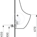 Urinl, 390 x 365 mm, bl - standardn proveden