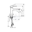 Pkov umyvadlov baterie 110 s odtokovou soupravou Push-Open, chrom