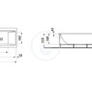 Vana s konstrukc a elnm panelem levm, 1800x800 mm, bl