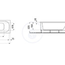 Vana s konstrukc a L-panelem levm, 1700x750 mm, bl