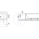 Vana s konstrukc a L-panelem levm, 1800x800 mm, bl