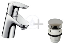 Hansgrohe Focus E2 Pkov umyvadlov baterie 70 s odtokovou soupravou Push-Open, chrom 31604000