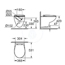 Zvsn WC se sedtkem SoftClose, rimless, alpsk bl