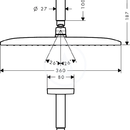 Horn sprcha E 360 Air 1jet s pvodem od stropu 100 mm, EcoSmart, chrom