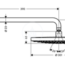 Horn sprcha 300 2jet s ramenem sprchy 390 mm, bl/chrom