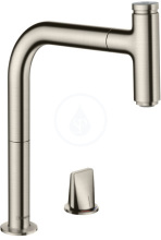 Hansgrohe M71 Dezov baterie M7119-H200 s vsuvnou sprkou, 2-otvorov instalace, sBOX, vzhled nerezu 73804800