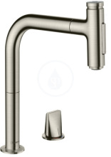 Hansgrohe Dezov baterie M7120-H200 s vsuvnou sprkou, 2-otvorov instalace, sBOX, vzhled nerezu 73818800