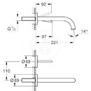 Umyvadlov podomtkov baterie, 2-otvorov instalace, kartovan Hard Graphite