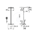 Sprchov set s termostatem, 360x220 mm, antracit/chrom