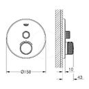 Termostatick sprchov baterie pod omtku s jednm ventilem, supersteel