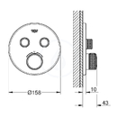 Termostatick sprchov podomtkov baterie, 2 ventily, kartovan Hard Graphite