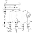 Vanov baterie, 4-otvorov instalace, chrom