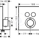 Termostat pod omtku pro 2 spotebie s drkem Porter a FixFit, chrom