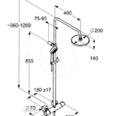 Dual Shower System, termostatick sprchov souprava 1S, chrom