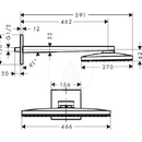 Horn sprcha 460 1jet s ramenem 460 mm, ern/chrom