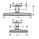 Horn sprcha 460 2jet se stropnm pipojenm, ern/chrom