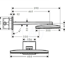 Horn sprcha 460 2jet s ramenem 460 mm, ern/chrom