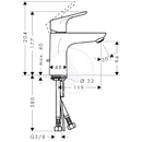 Pkov umyvadlov baterie 100 LowFlow 3,5 l/min s odtokovou soupravou s thlem, chrom