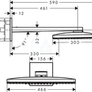 Horn sprcha 460 3jet s ramenem 460 mm, ern/chrom