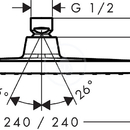 Horn sprcha E 240 1jet pro nzk tlak, chrom