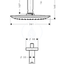 Horn sprcha 400 Air 1jet s pvodem od stropu 100 mm, chrom