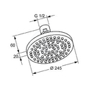 Talov horn sprcha, prmr 250 mm, chrom