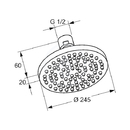 Talov horn sprcha, prmr 250 mm, chrom