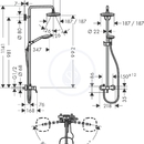 Sprchov souprava 180 2jet Showerpipe s pkovou bateri, bl/chrom