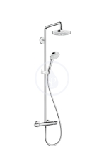 Hansgrohe Croma Select E Sprchový set Showerpipe 180 s termostatem, 2 proudy EcoSmart 9 l/min, bílá/chrom 27257400