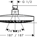 Horn sprcha 180 2jet, bl/chrom