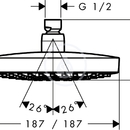 Horn sprcha 180 2jet, chrom