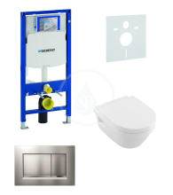 Geberit Duofix Sada pro zvsn WC + klozet a sedtko softclose Villeroy & Boch - sada s tlatkem Sigma30, matn/leskl/matn chrom 111.300.00.5 NB7