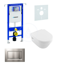 Geberit Duofix Sada pro zvsn WC + klozet a sedtko softclose Villeroy & Boch - sada s tlatkem Sigma30, matn/leskl/matn chrom 111.355.00.5 NB7