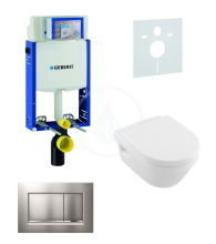 Geberit Kombifix Sada pro zvsn WC + klozet a sedtko softclose Villeroy & Boch - sada s tlatkem Sigma30, matn/leskl/matn chrom 110.302.00.5 NB7