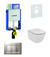 Geberit Kombifix Sada pro zvsn WC + klozet a sedtko softclose Ideal Standard Tesi - sada s tlatkem Sigma30, matn/leskl/matn chrom 110.302.00.5 NE7