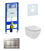 Geberit Duofix Sada pro zvsn WC + klozet a sedtko Ideal Standard Tesi - sada s tlatkem Sigma30, matn/leskl/matn chrom 111.300.00.5 NF7