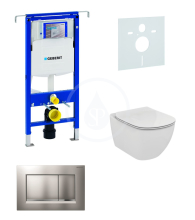 Geberit Duofix Sada pro zvsn WC + klozet a sedtko Ideal Standard Tesi - sada s tlatkem Sigma30, matn/leskl/matn chrom 111.355.00.5 NF7