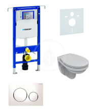 Geberit Duofix Sada pro zvsn WC  + klozet a sedtko softclose Ideal Standard Quarzo - sada s tlatkem Sigma20, bl/leskl chrom/bl 111.355.00.5 ND4