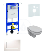 Geberit Duofix Sada pro zvsn WC + klozet a sedtko softclose Ideal Standard Quarzo - sada s tlatkem Sigma30, bl/leskl chrom/bl 111.355.00.5 ND5