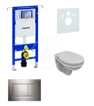 Geberit Duofix Sada pro zvsn WC + klozet a sedtko softclose Ideal Standard Quarzo - sada s tlatkem Sigma30, leskl/matn/leskl chrom 111.355.00.5 ND6