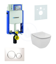 Geberit Kombifix Sada pro zvsn WC + klozet a sedtko softclose Ideal Standard Tesi - sada s tlatkem Sigma20, bl/leskl chrom/bl 110.302.00.5 NE4